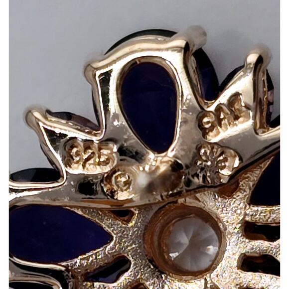 Rose Gold Plated 925 Sterling Silver Earrings Marquise Amethyst Gemstone Stud - Picture 7 of 7